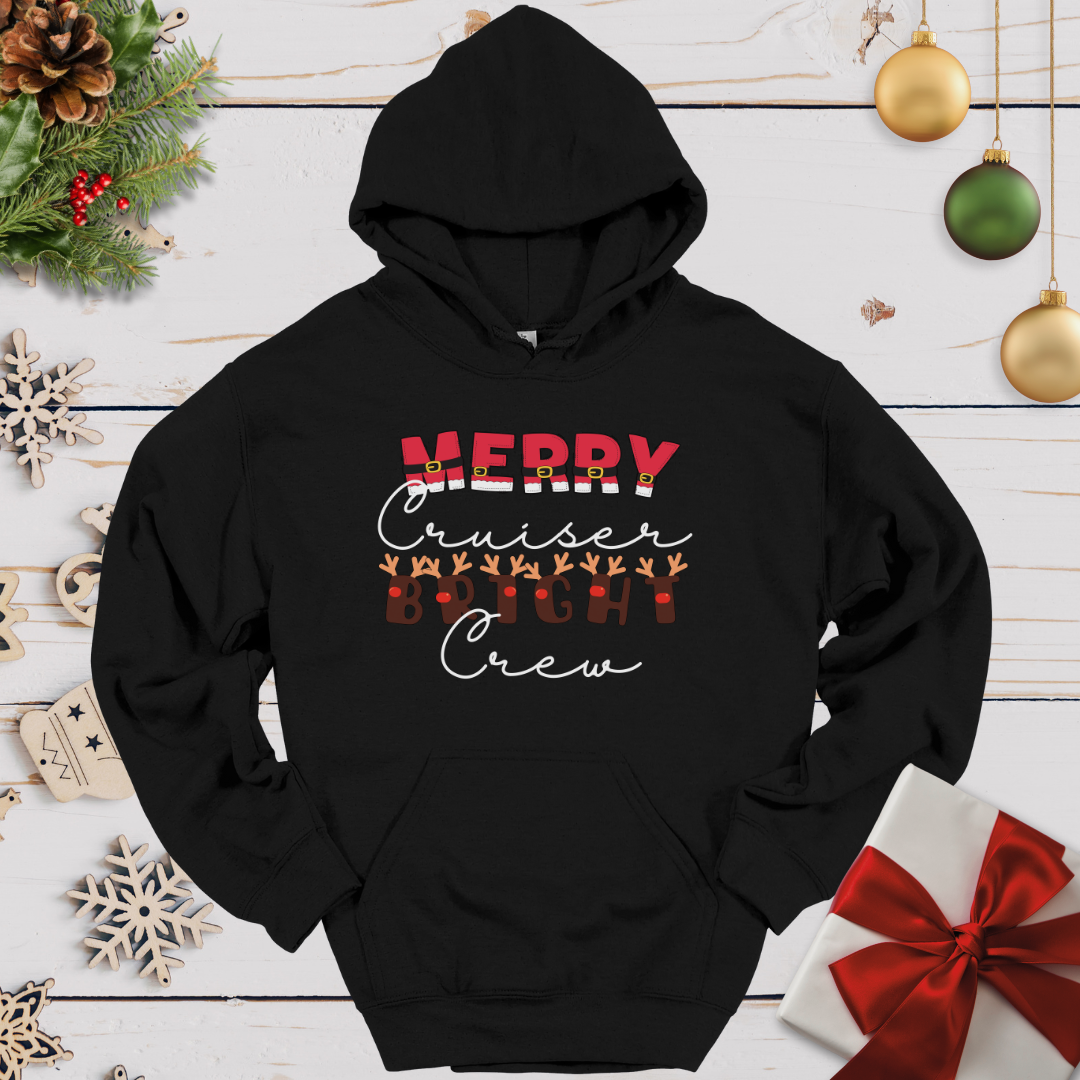 Merry Cruiser Bright Crew Santa Reindeer Hoodie