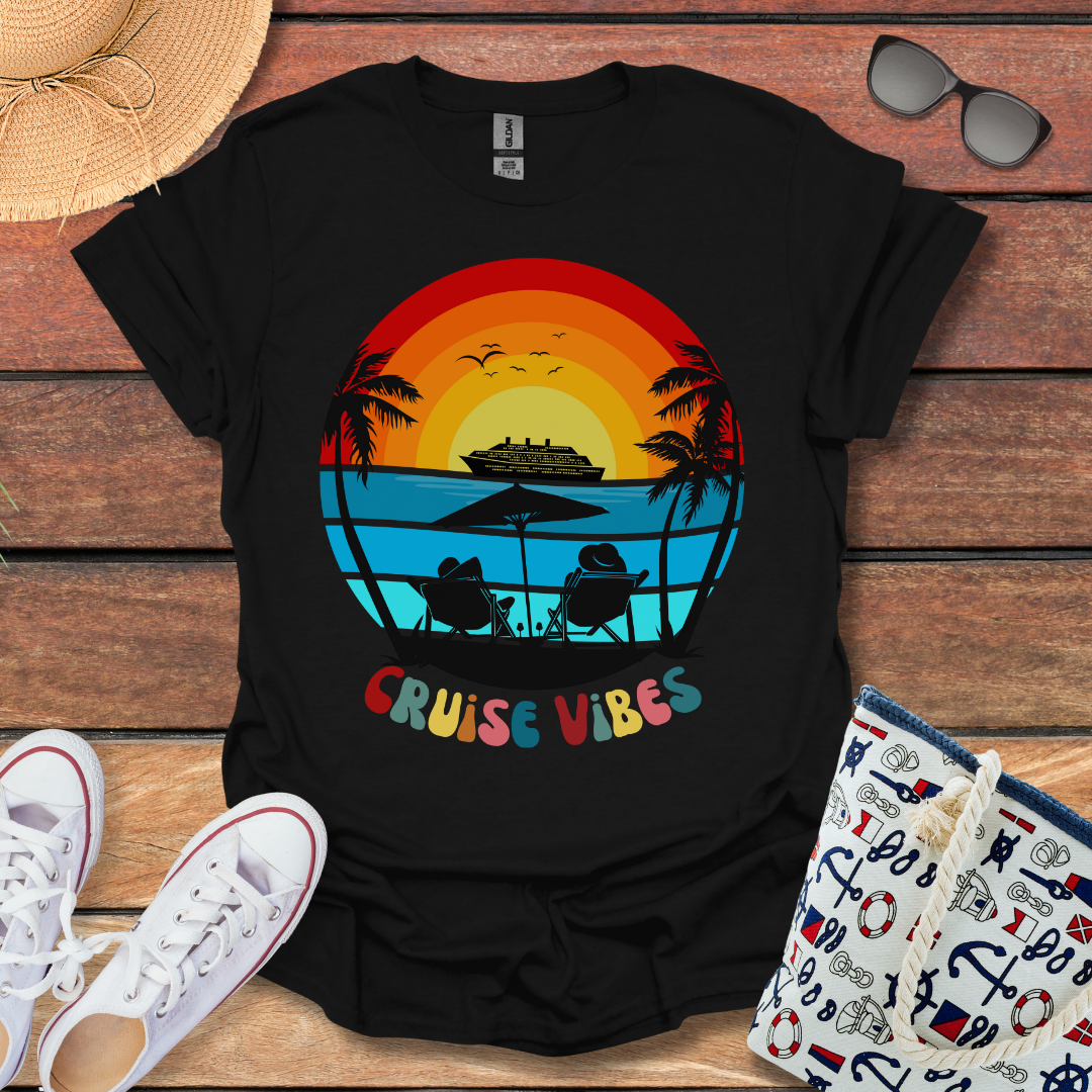 Cruise Vibes Rainbow Sun T-shirt