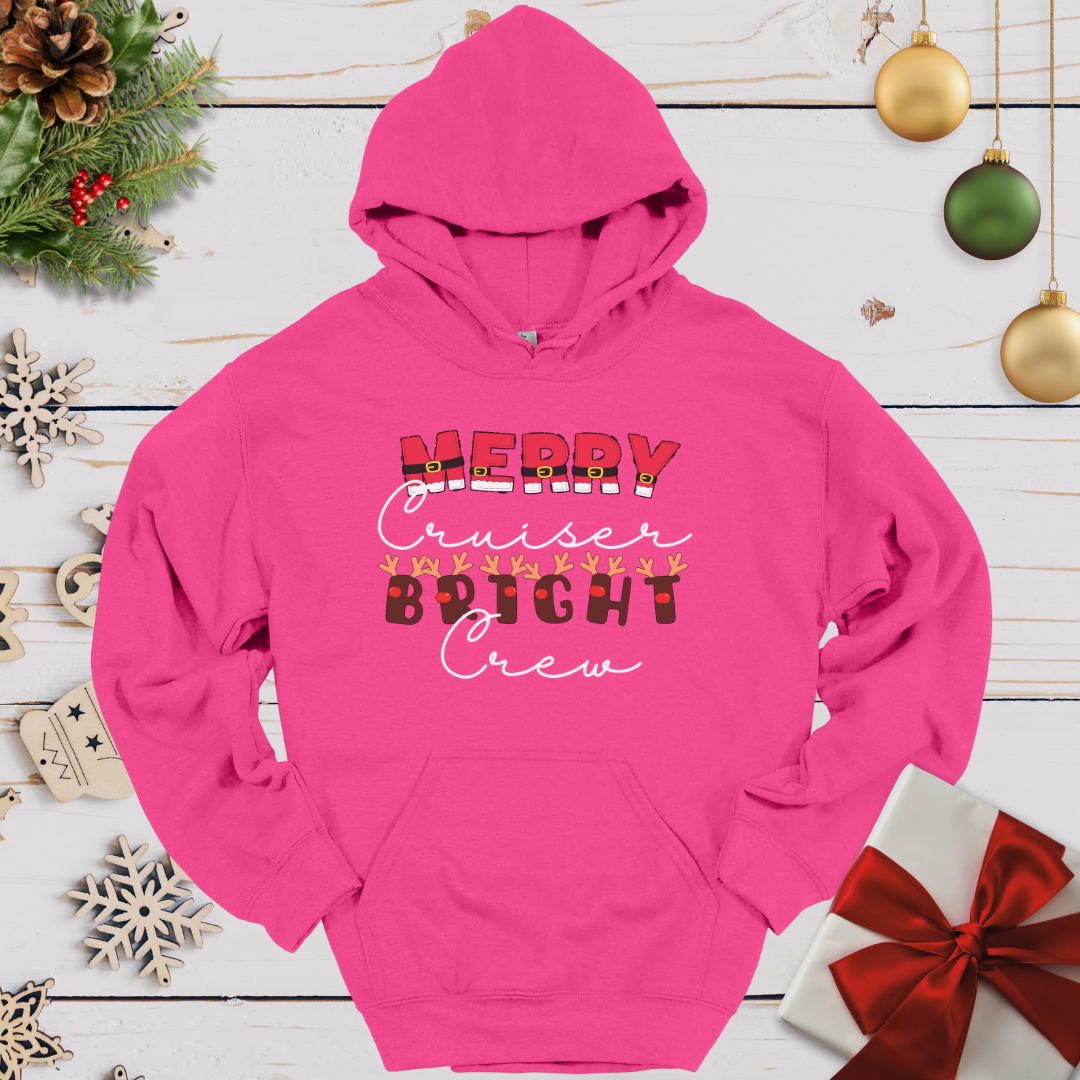 Merry Cruiser Bright Crew Santa Reindeer Hoodie