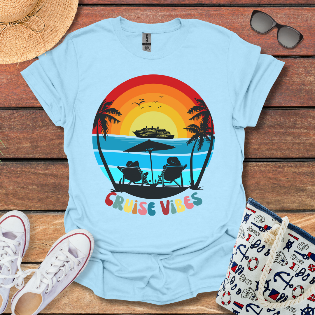 Cruise Vibes Rainbow Sun T-shirt