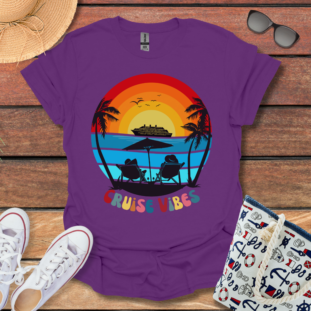 Cruise Vibes Rainbow Sun T-shirt