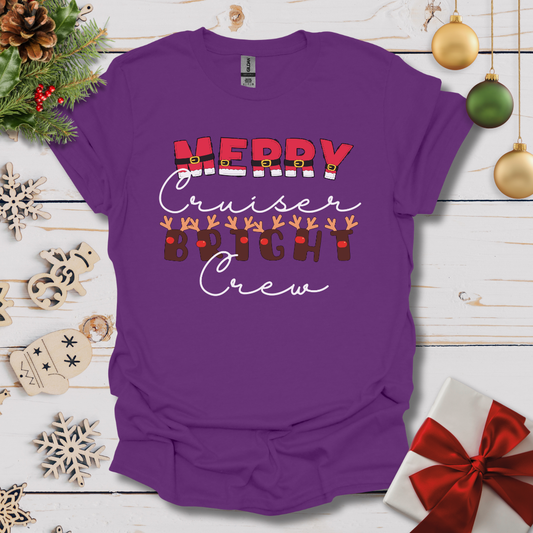 Merry Cruiser Bright Crew Santa Reindeer T-shirt