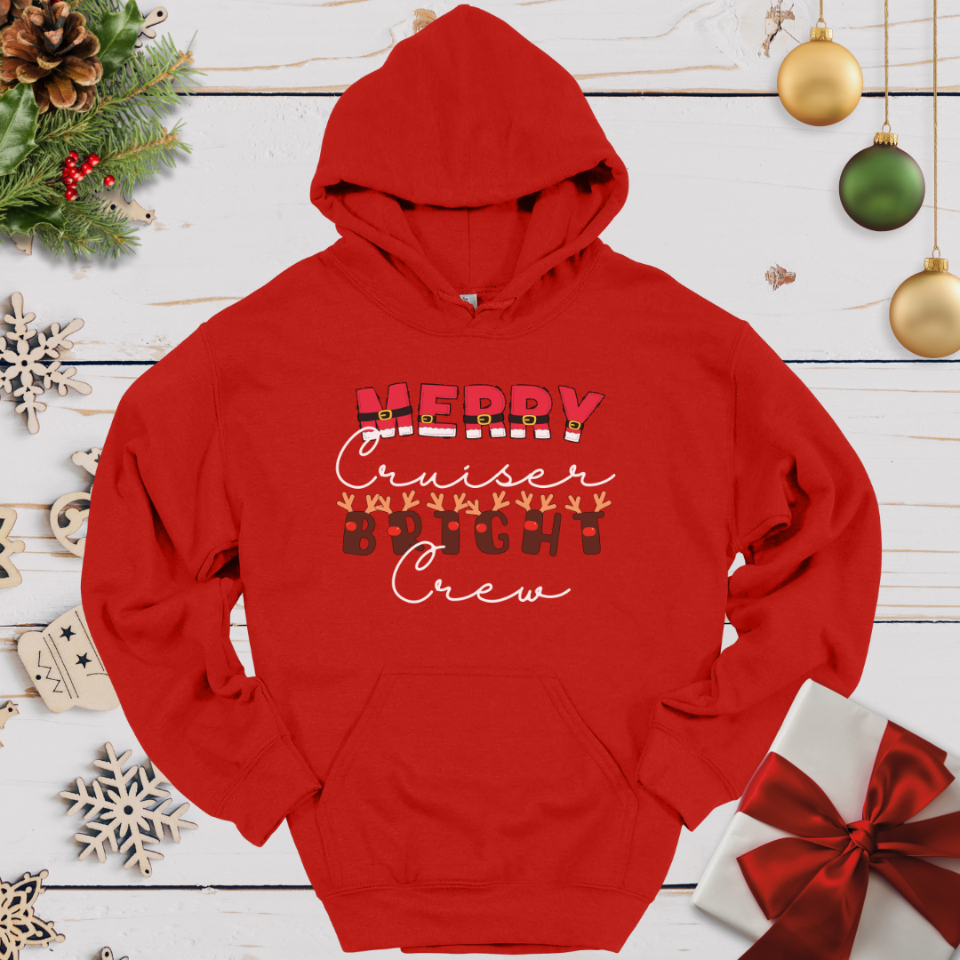 Merry Cruiser Bright Crew Santa Reindeer Hoodie