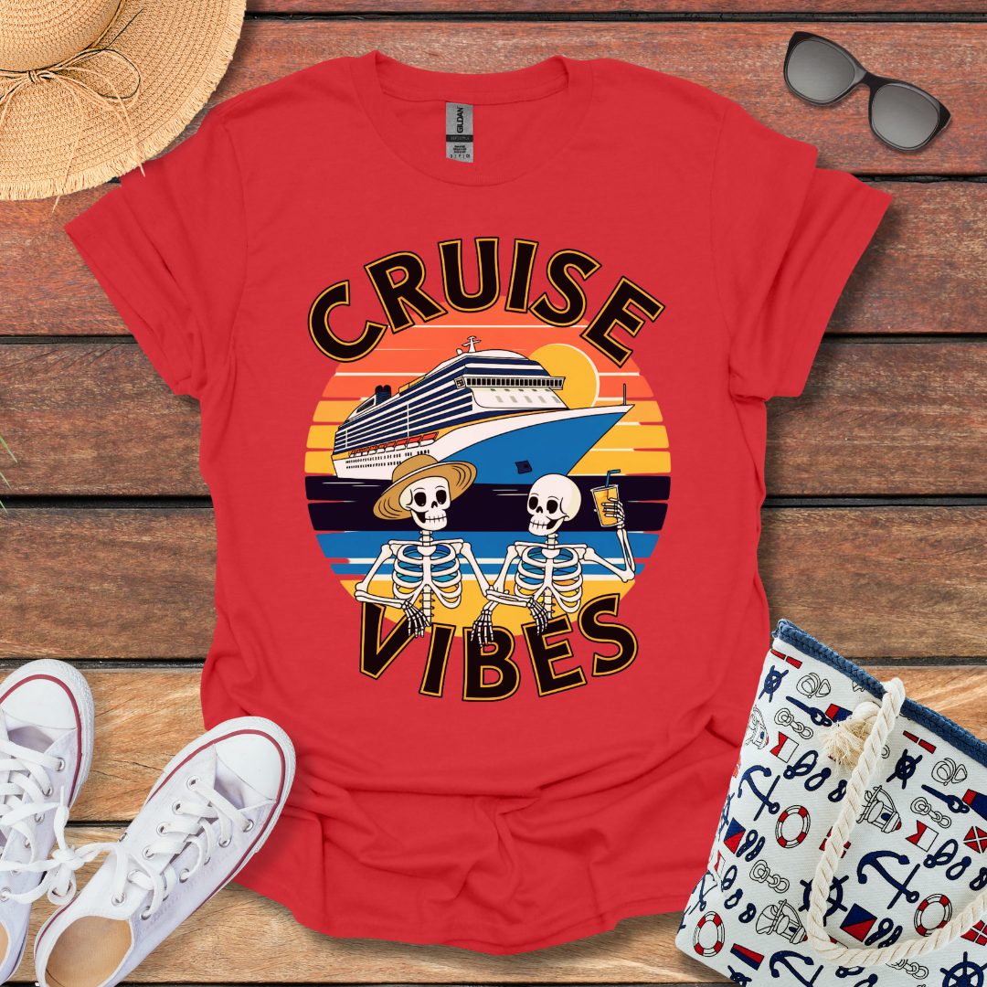 Cruise Vibes Skeleton Friends T-shirt