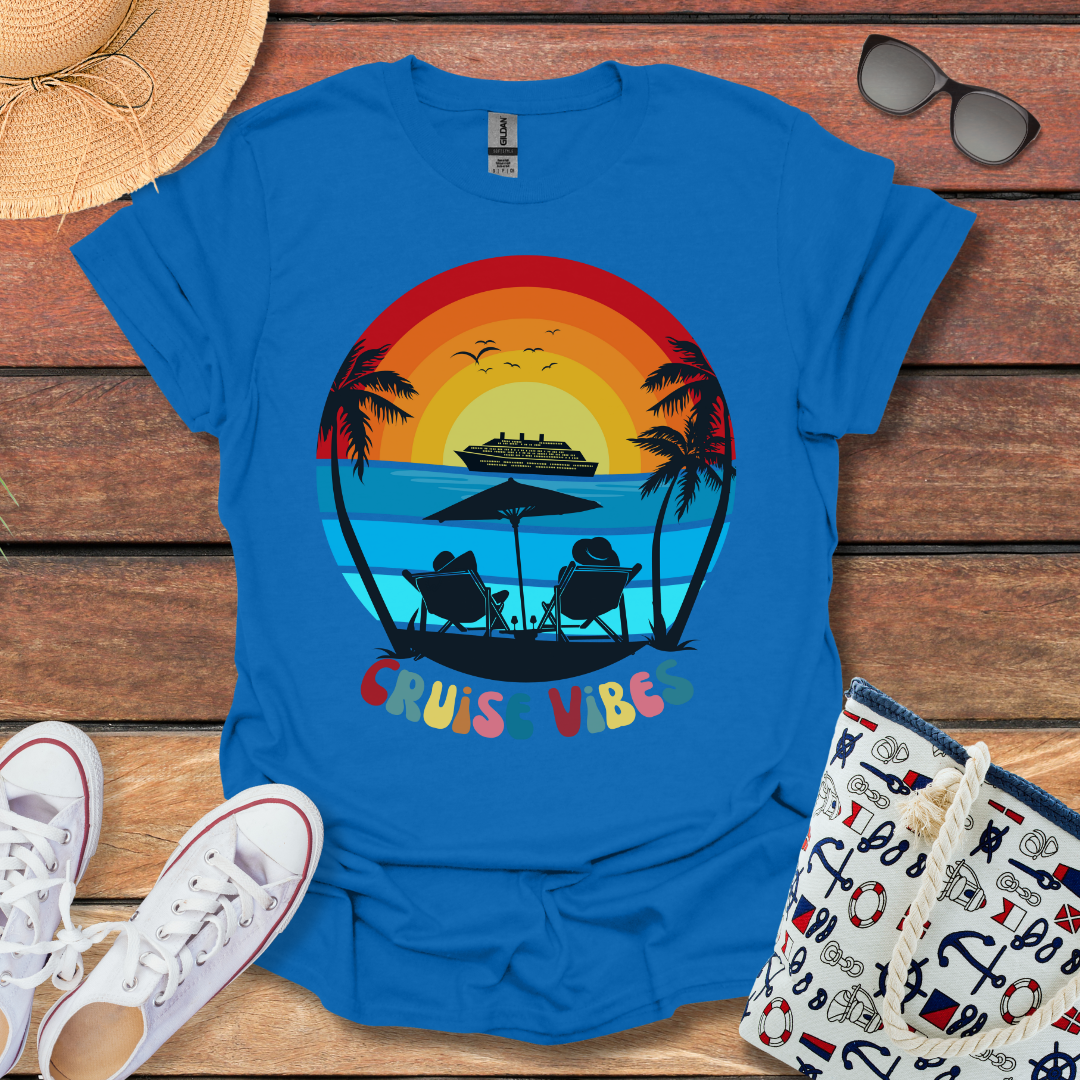 Cruise Vibes Rainbow Sun T-shirt