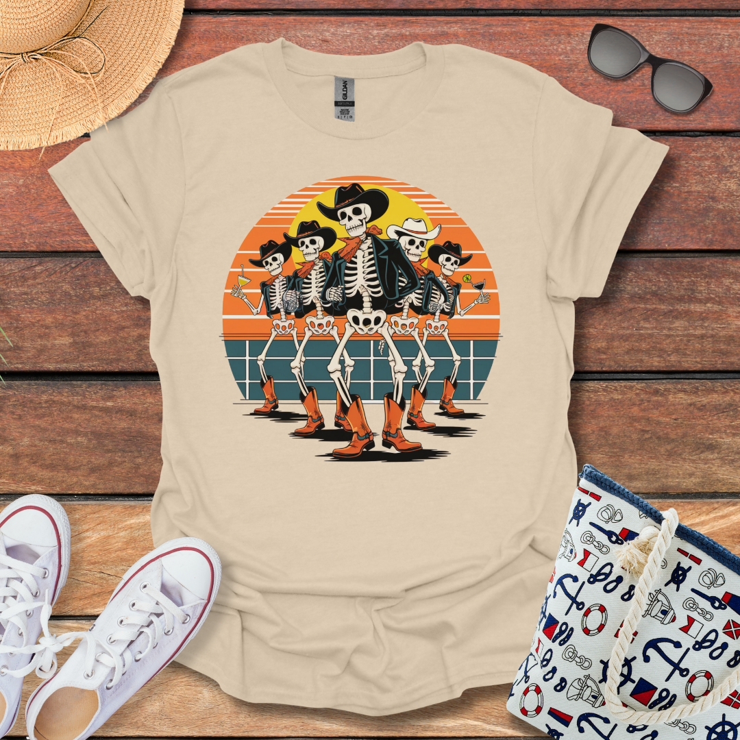 Skeleton Cowboys on the Lido T-shirt