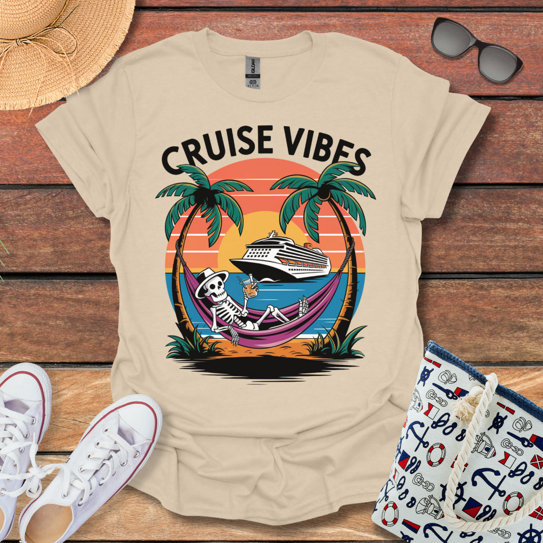 Cruise Vibes Skeleton in a Hammock T-shirt