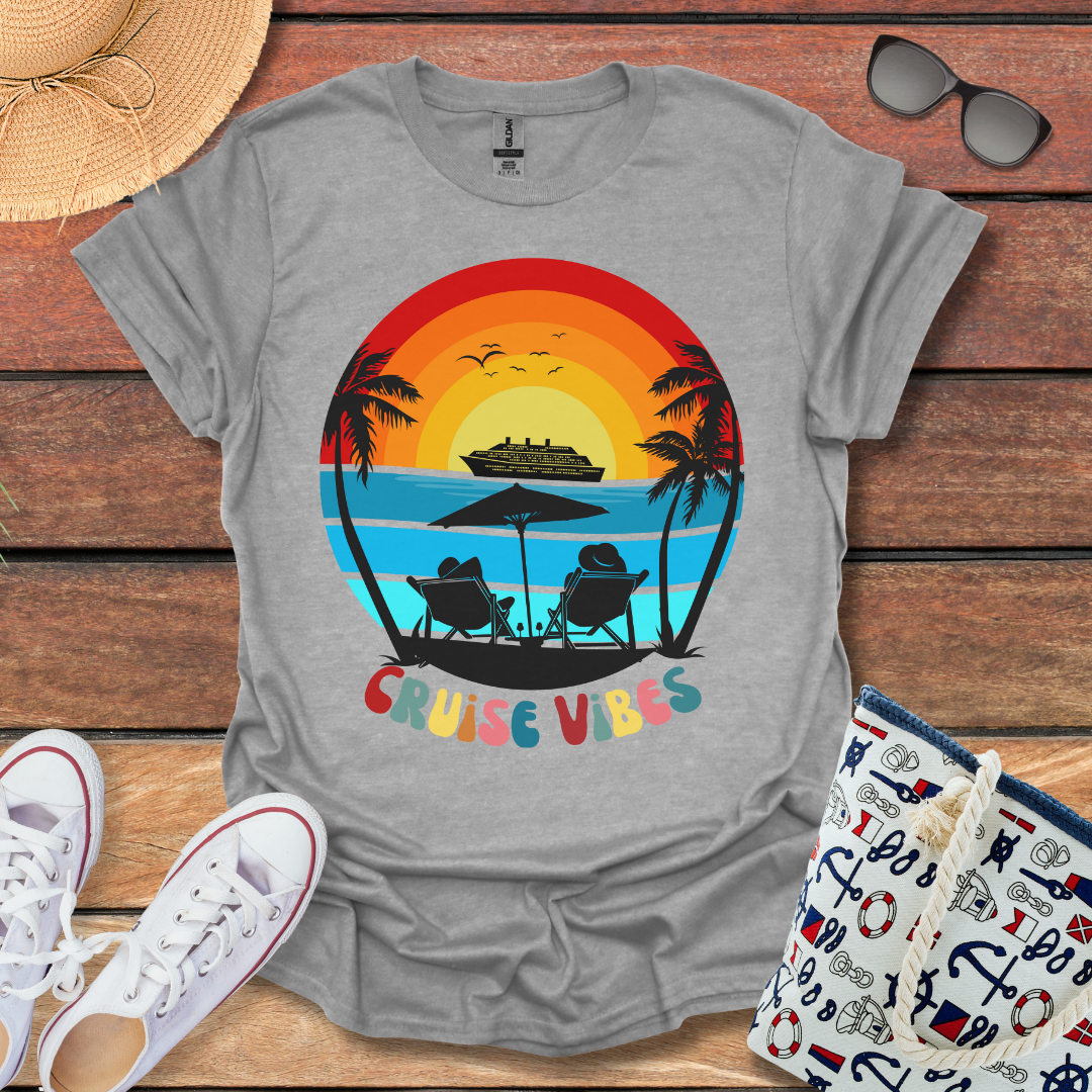 Cruise Vibes Rainbow Sun T-shirt