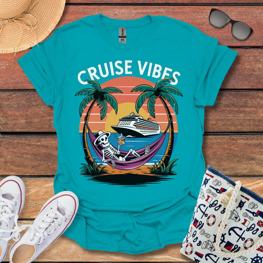 Cruise Vibes Skeleton in a Hammock T-shirt