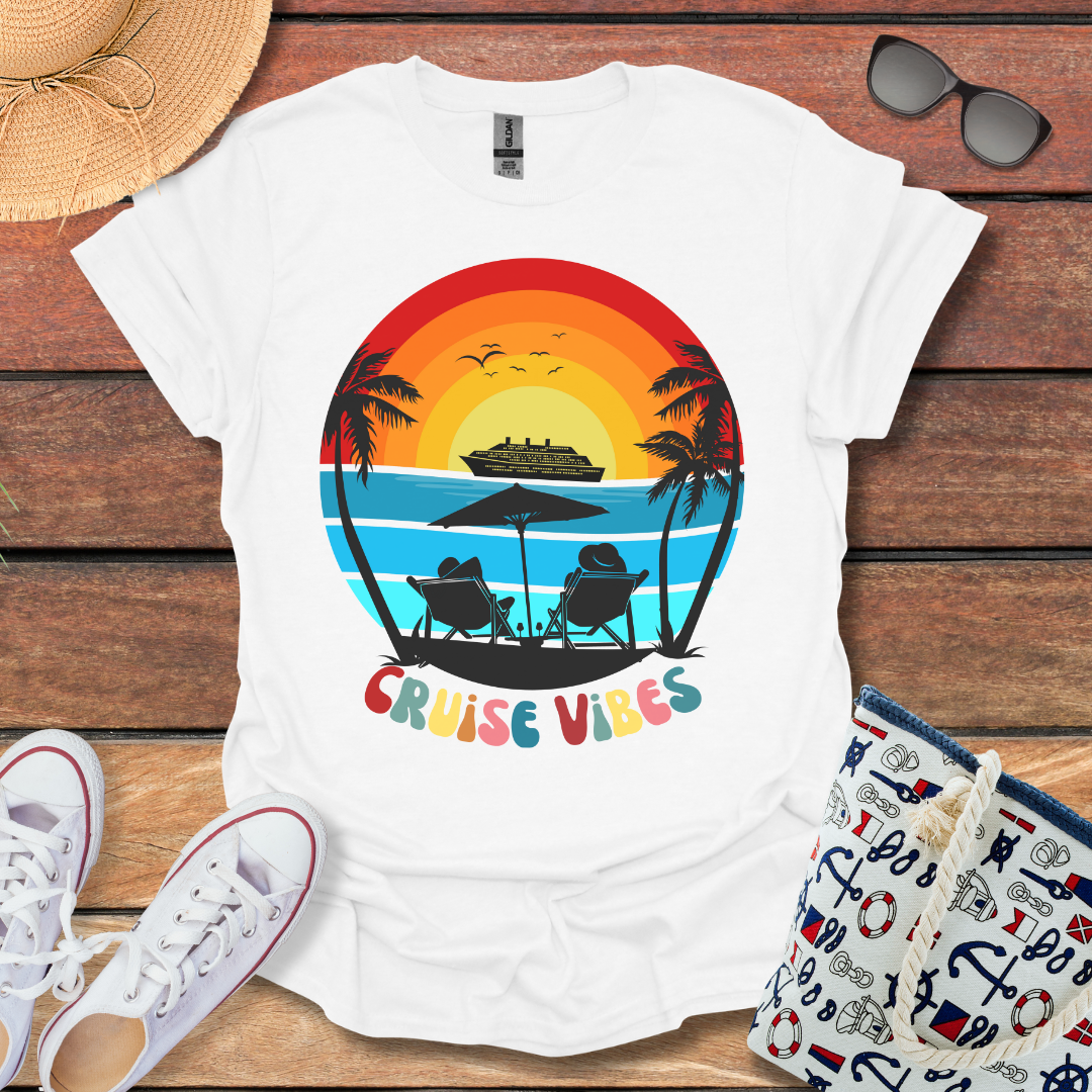 Cruise Vibes Rainbow Sun T-shirt